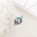 wholesale 925 Sterling Silver Abalone Shell Origami Mountain Pendant Necklace for Women-0-3