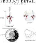 wholesale 925 Sterling Silver Red Cardinal Cross Dangle Earrings - Hypoallergenic Memory Keepsake Jewelry for Women-0-2
