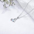 wholesale 925 Sterling Silver & Moonstone Letter A Necklace, Initial Pendant, 18-20in, Gift for Her-0-3