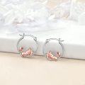 wholesale 925 Sterling Silver Cute Fox Hoop Earrings Birthday Gifts for Women-0-1