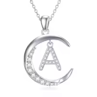 TOUPOP Sterling Silver Moon Pendant Necklace Jewelry Gifts For Women-undefined