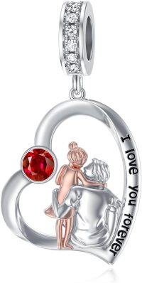 wholesale 925 Sterling Silver Family Love Charm Bracelet for Daughter Mother Lover - Birthday Valentine's Day Gifts-05-01-January