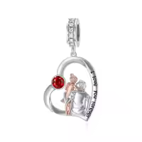 wholesale 925 Sterling Silver Family Love Charm Bracelet for Daughter Mother Lover - Birthday Valentine's Day Gifts-05-01-January