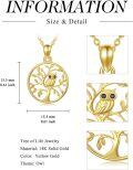 wholesale 14K Gold Owl on Tree Pendant Necklace with Chain - 14K Gold  Jewelry for Women (Length: Adjustable)-0-3