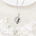 wholesale 925 Sterling Silver Cat Witch Hat Moon Phase Pendant Necklace for Women and Girls-0-3
