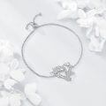 wholesale 925 Sterling Silver Dolphin Charm Bracelet With Adjustable Chain And Sparkling Accents-0-2