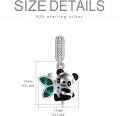 wholesale 925 Sterling Silver & Austrian Crystal Cute Smiling Panda Eating Bamboo Charm for Bracelet Necklace Gift-0-3