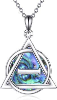 wholesale 925 Sterling Silver Abalone Shell Triquetra Trinity Celtic Love Knot Pendant Necklace-Celtic necklace-Triangle Therian Necklace