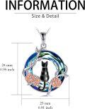 wholesale Sterling Silver Blue Crystal Cat Necklace for Women Mom Birthday Gift-0-17