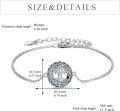 wholesale 925 Sterling Silver Blue Crystal Tree of Life Charm Anklet for Women Girls  6-8 Adjustable Chain Length-0-4