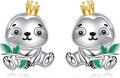 wholesale 925 Sterling Silver Crowned Seal Stud Earrings - Adorable Animal  for Women and Girls-0-0