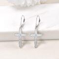 wholesale 925 Sterling Silver Cross Dangle Drop Earrings for Women - Religious  Idea-0-1