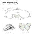 wholesale 925 Sterling Silver & Opal Butterfly Bracelet – Adjustable, Hypoallergenic, Elegant Gift for Women-0-5