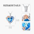 wholesale Sterling Silver Crystal Rose Heart Initial Necklace for Women-0-4