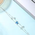wholesale 925 Sterling Silver Blue Opal Sea Turtle Shell Starfish Charm Bracelet for Women 6-8 Adjustable Length Hypoallergenic Gift Boxed-0-3