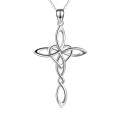wholesale 925 Sterling Silver Celtic Knot Cross Pendant Necklace Irish Infinity Love Heart  for Women Girls-0-0