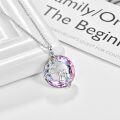 wholesale 925 Sterling Silver Metal Pink Crystal Cat Pendant Necklace for Women-0-2