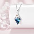 wholesale 925 Sterling Silver Abalone Shell Cubic Zirconia-Shaped Mountain & Sun Pendant Necklace-0-2