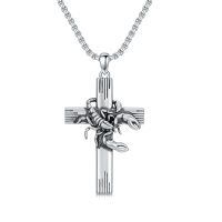 wholesale 925 Sterling Silver Scorpion Cross Pendant Necklace for Women and Men - Religious  for Christmas & Birthdays-01-01-Scorpion