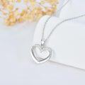 wholesale 925 Sterling Silver Open Heart Pendant with Cubic Zirconia Stones for Women-0-2