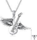 wholesale 925 Sterling Silver Music Note & Piano Keys Cremation Keepsake Pendant Necklace-0-1