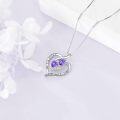 wholesale 925 Sterling Silver Forever Love Heart Birthstone Necklace for Women-0-3