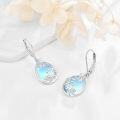wholesale 925 Sterling Silver Teardrop Blue Opal Swirls Leverback Hoop Earrings-0-4