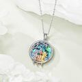 wholesale 925 Sterling Silver Pendant With Mother And Daughter Figures In Rainbow Mother Of Pearl-0-3