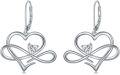 wholesale 925 Sterling Silver Infinity Heart Leverback Dangle Drop Earrings Gift for Her-0-0