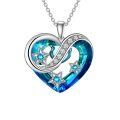 TOUPOP Sterling Silver Crystal Moon Star Heart Necklace I Love You To The Moon And Back-0-0