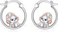 wholesale 925 Sterling Silver Bunny Headphones Hoop Earrings - Cute Small  for Women & Girls-0-0