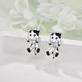 wholesale 925 Sterling Silver Cow Animal Stud Earrings for Women - Cute Cartoon Style -0-4