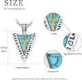 wholesale 925 Sterling Silver and Gold Ankh Cross on Turquoise Arrowhead Pendant Necklace  - Ancient Egypt Jewelry-0-3