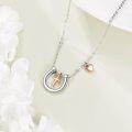 wholesale 925 Sterling Silver Cross in Horse Shoe Heart Charm Necklace for Women-0-1