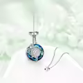 TOUPOP Sterling Silver Crystal Urn Necklace For Ashes Butterfly Hummingbird Memorial Jewelry-0-2