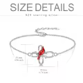 TOUPOP Sterling Silver Red Bird Memorial Cross Cardinal Bracelet For Women-0-3