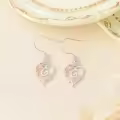 TOUPOP Sterling Silver Rose Heart Butterfly Initial G Letter Drop Dangle Earrings-0-3