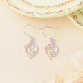 TOUPOP Sterling Silver Rose Heart Butterfly Initial G Letter Drop Dangle Earrings-0-3