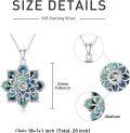 wholesale 925 Sterling Silver Lotus Flower Abalone Shell & Green Moss Agate Pendant Necklace-0-5