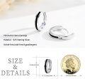 wholesale 925 Sterling Silver Black Enamel Huggie Hoop Earrings for Men & Women-0-6