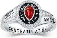 wholesale 925 Sterling Silver 2023 Western High School Graduation Ring-Rose Gold-a3-White Gold-a1-Yellow Gold-a2