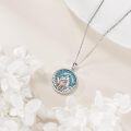wholesale 925 Sterling Silver Turquoise Mountain Pendant Necklace with Hiking Figure Gift for Women-0-3