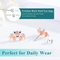 wholesale 925 Sterling Silver Rose Gold Crab Stud Earrings Minimalist Sea Life s for Women Girls-0-1
