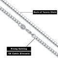 wholesale Sterling Silver Cubic Zirconia Simulated Diamond Tennis Necklace 14 26 -0-12