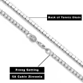 wholesale 925 Sterling Silver Green Cubic Zirconia Tennis Necklace 14-26 Chain Length  for Women and Men-0-12