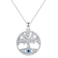 wholesale 925 Sterling Silver Blue Evil Eye Tree Of Life Pendant-B1-Tree of Life