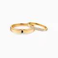 TOUPOP 925 Sterling Silver Diamond Personalized Wedding Band Set For Couples-0-3