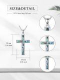 wholesale 925 Sterling Silver Abalone Shell Inlay Faith Cross Pendant Necklace s for Women-0-1