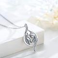 wholesale 925 Sterling Silver Horse and Girl Heart-Shaped Pendant Necklace for Women Girls Gifts for Mom Daughter Christmas Birthdays Graduations-0-1