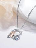wholesale Sterling Silver Sister Necklace for 2 Birthstone Gifts for Sisters-0-5